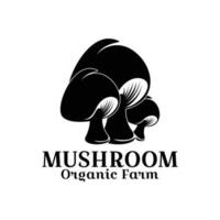 mushroom farm logo vintage vector illustration design, mushroom logo design