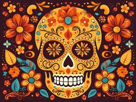 - Dia de Muertos - Day of the Dead - Mexico - Dark Background photo