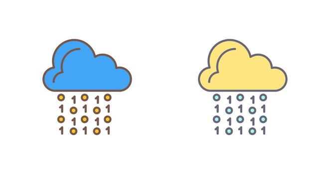 icono de vector de codificación de nube
