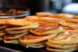 stock photo of Hotteok sometimes called Hoeddeok is a type of filled pancake food photography