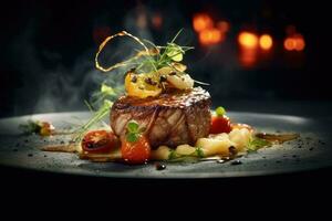 fine dining Profesional advertising Food Photography AI Generated photo