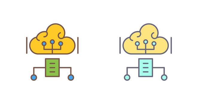 icono de vector de computación en la nube