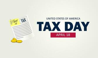 US Tax Day April 18 background vector illustration
