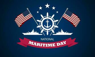 Happy National Maritime Day May 22 Background vector illustration