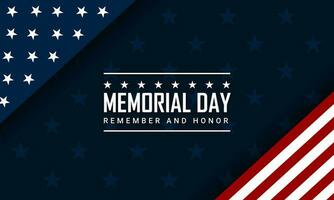 Memorial day background design with remember and honor text vector