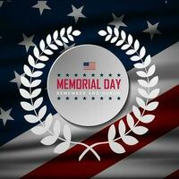 Memorial day background design with remember and honor text vector