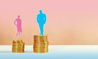 Wage gap concept for feminism. Salary gap. photo