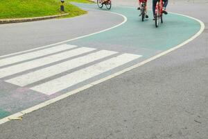 Bicycle path in Chatuchak Park, Bangkok, Thailand photo