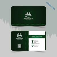 Green business card template vector