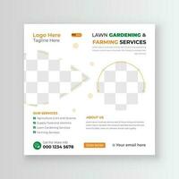 Lawn Gardening and Farming Services Web Banner Design Template vector