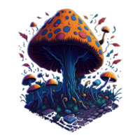 mushroom illustration in transparent background png