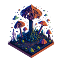 mushroom illustration in transparent background png