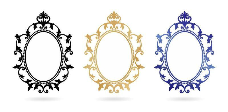 Vector illustration Set of vintage ellipse frames label ornaments isolated white backgrounds for screen printing, paper craft printable designs, wedding invitation cover, stationery design materials