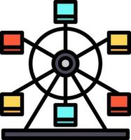 Ferris wheel Vector Icon Design