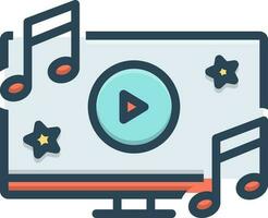 color icon for music video vector