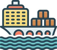 color icon for cargo ship vector