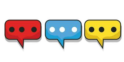 Chat and Speech Bubble icons Set on Vector white Background