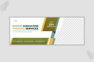 Lawn Gardening and Farming Services Web Banner Design Template vector