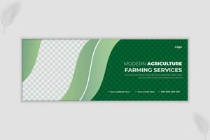 Lawn Gardening and Farming Services Web Banner Design Template vector