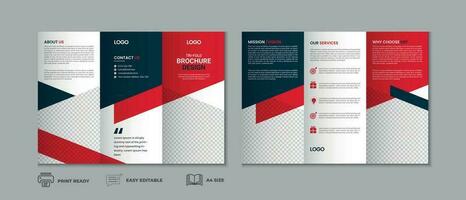 Trifold brochure template, three fold cover page, three fold brochure background layout design with mockup vector