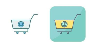 icono de vector de compras global único