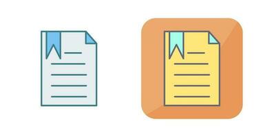 Unique Bookmarked Document Vector Icon