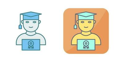 Unique Student Holding Degree Vector Icon