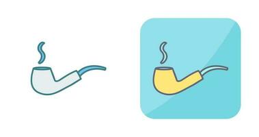 Unique Lit Smoking Pipe Vector Icon