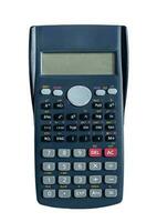 Scientific calculator, isolated on blank background. photo