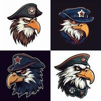 Captain eagle mascot logo ai generated photo