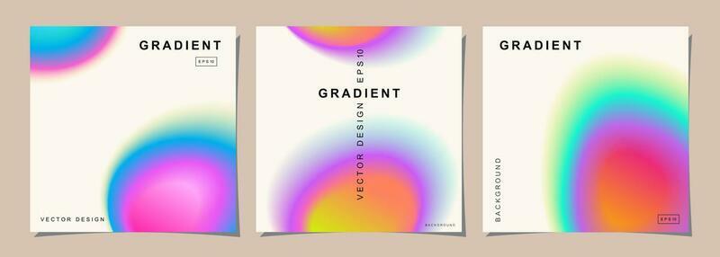 Set of creative covers or posters concept in modern minimal style for corporate identity, branding, social media advertising, promo. Minimalist cover design template with dynamic fluid gradient.
