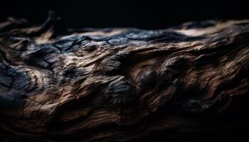 Rough textured tree trunk, old growth beauty generated by AI photo