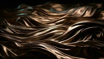 Silky wave pattern, chocolate backdrop, elegant design generated by AI photo