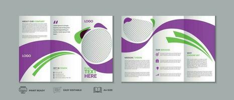 Trifold brochure template, three fold cover page, three fold brochure background layout design with mockup vector