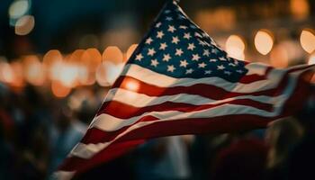 American flag waving in celebration of freedom generated by AI photo