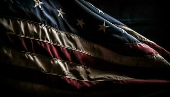 patriótico seda ondulación en vibrante americano colores generado por ai foto