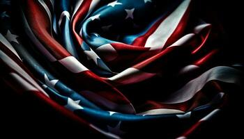 americano bandera olas con orgullo, vibrante colores generado por ai foto