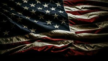 ondulación bandera simboliza americano orgullo y unidad generado por ai foto