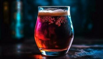 refrescante cóctel vertido terminado hielo en bar generado por ai foto