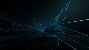 Abstract polygonal space low poly dark background. Generative ai photo