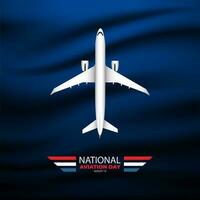 National Aviation Day August 19 Background Vector Illustration