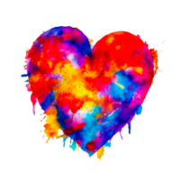 Heart Paint Splash generative ai png