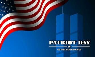 Patriot Day September 11th with New York City background vector illustration