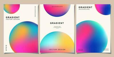 Set of creative covers or posters concept in modern minimal style for corporate identity, branding, social media advertising, promo. Minimalist cover design template with dynamic fluid gradient. vector