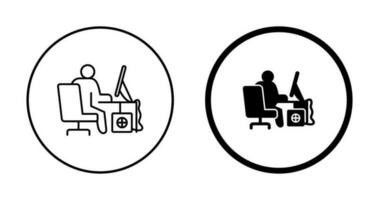 Computer Worker Vector Icon