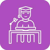 Unique Studying on Desk Vector Icon