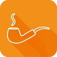 Unique Lit Smoking Pipe Vector Icon