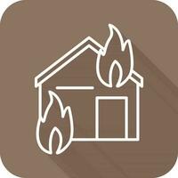 Unique Fire Consuming House Vector Icon