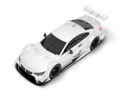 White sport car on transparent background. 3d rendering - illustration png