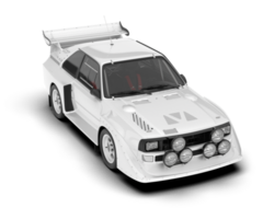 White sport car on transparent background. 3d rendering - illustration png